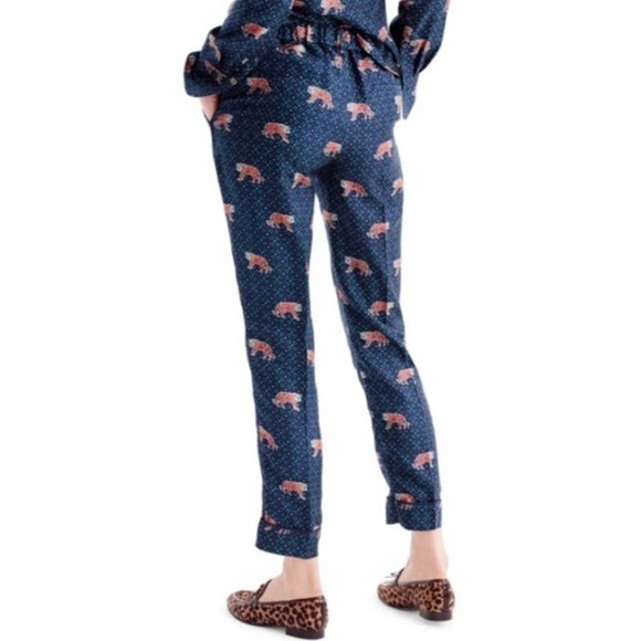 J Crew Tiger Print Silk Easy Pants - Picture 2 of 7